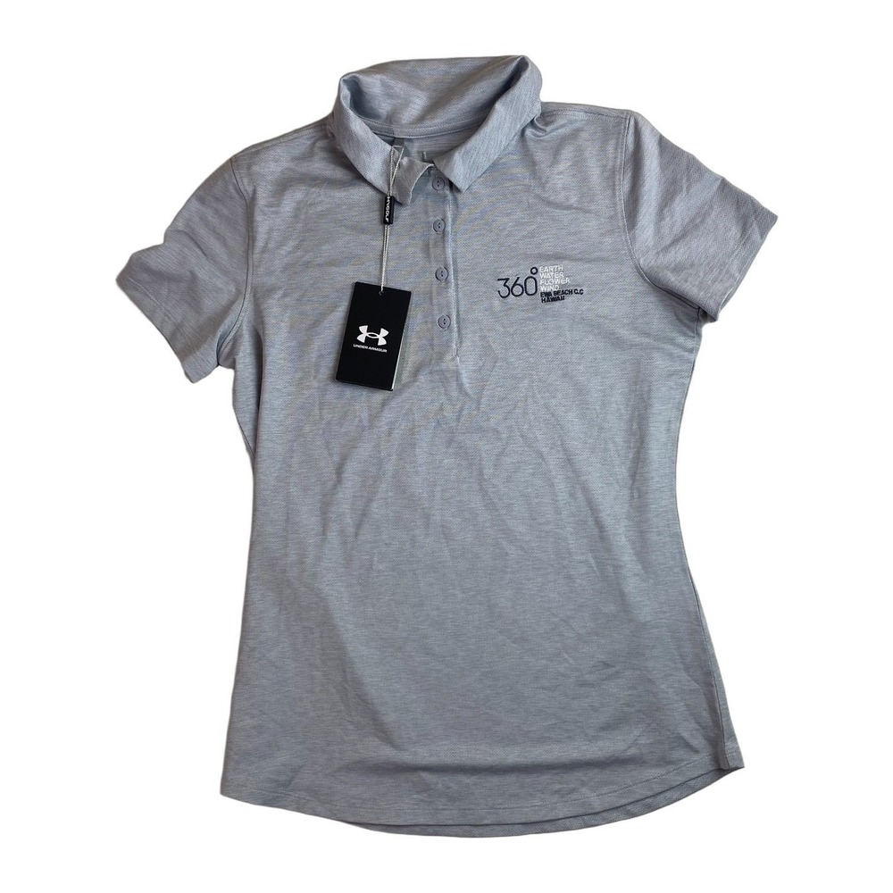 Under Armour Golf Shirt Polo Womens XS 360 EMA Beach CC Hawaii Gray Short Sleeve